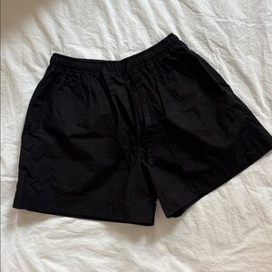 NEW COS 100% Cotton Drawstring Pull On Shorts in Black, size 2